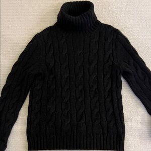 J. McLaughlin Black Turtleneck cabled Sweater